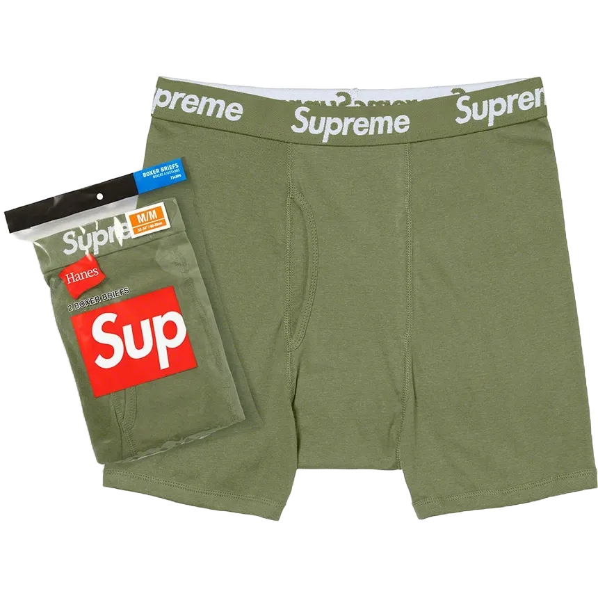 Supreme x Hanes Boxers Olive
