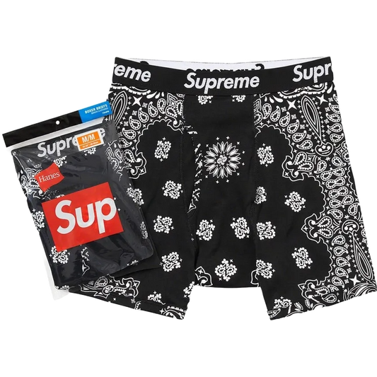 Supreme x Hanes Boxers Black Bandana