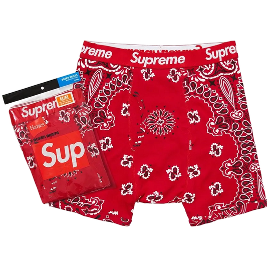 Supreme x Hanes Boxers Red Bandana