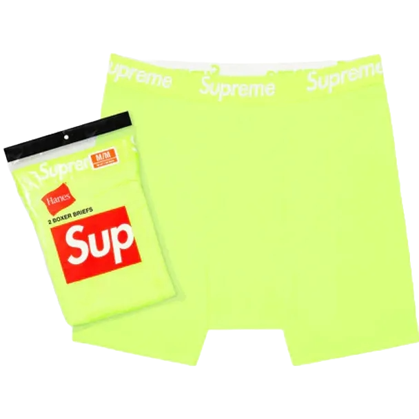 Supreme x Hanes Boxers Fluorescent Yellow