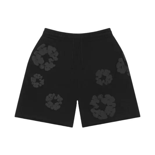 Denim Tears Cotton Wreath Shorts Black Mono