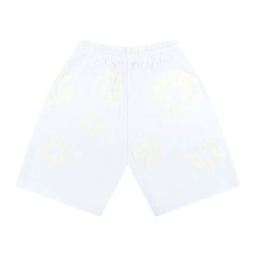 Denim Tears Cotton Wreath Shorts White Mono