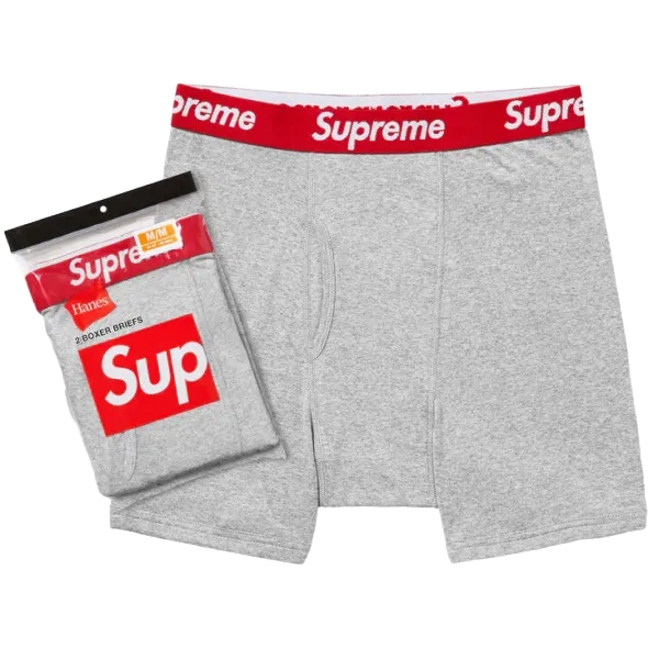 Supreme x Hanes Boxers Gray