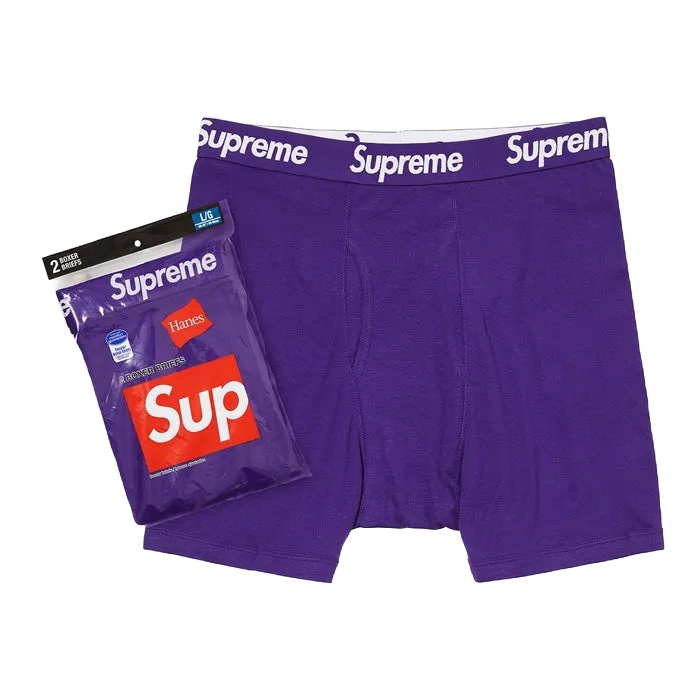 Supreme x Hanes Boxers Purple