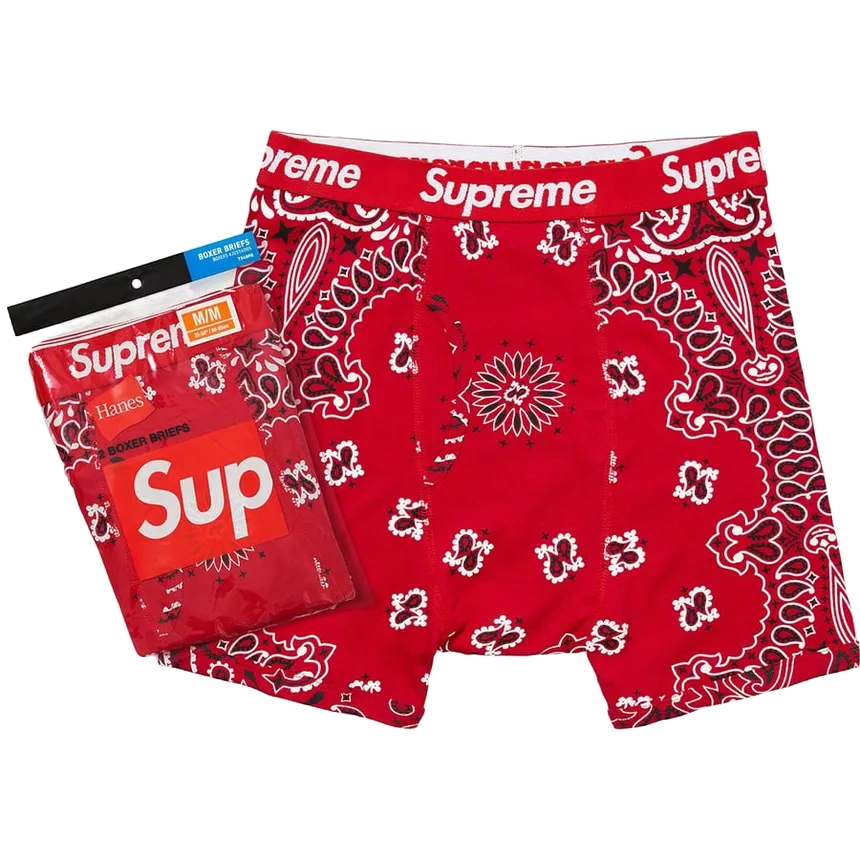 Supreme x Hanes Boxers Red Bandana