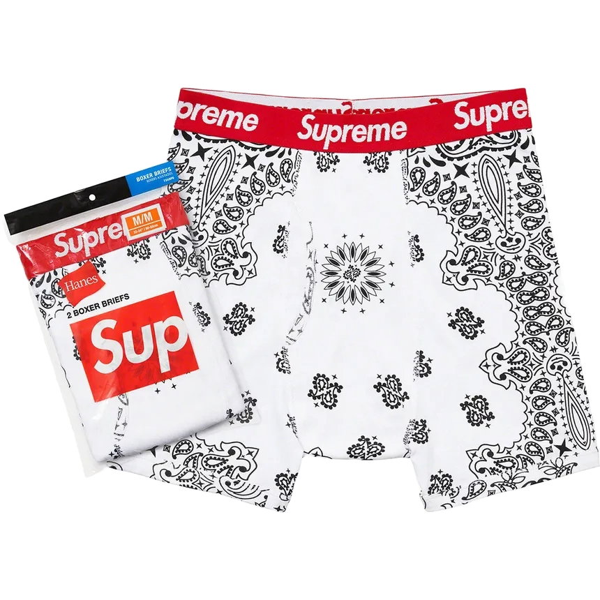 Supreme x Hanes Boxers White Bandana