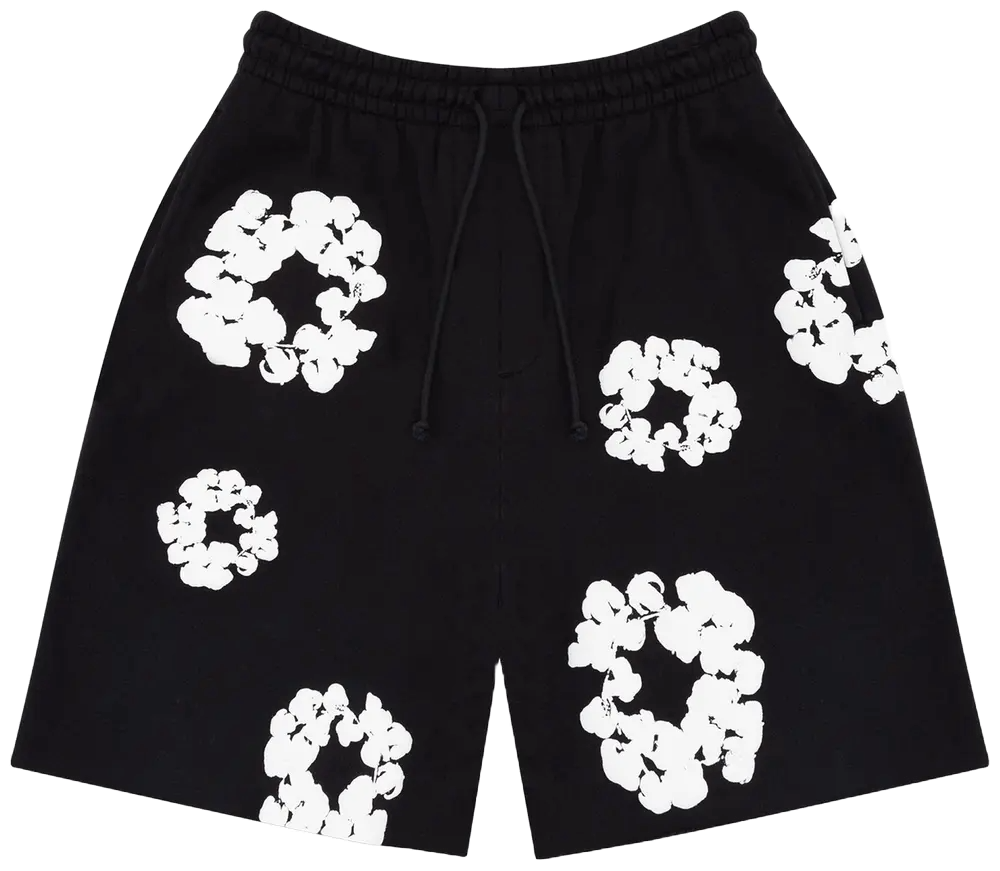 Denim Tears Cotton Wreath Shorts Black